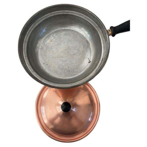 Vintage Charles R Ruegger Copper 3-pc Chafing Pot Warmer - Picture 5 of 12